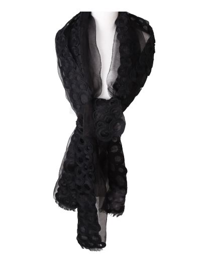 Exclusieve zijden stola in zwart