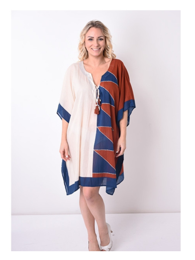 Kaftan met colorblock print