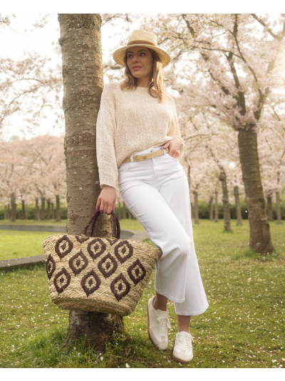 Ikat raffia shopper