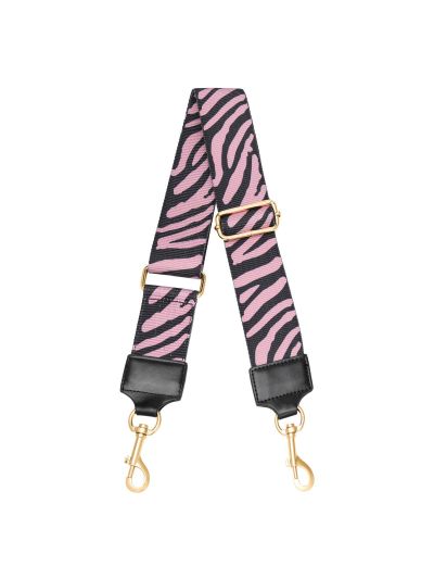 Schouderband met zebraprint in roze