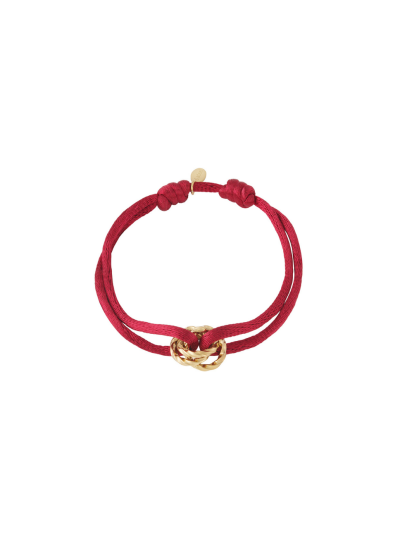 Satijnen armband met knot bedel – Stainless Steel