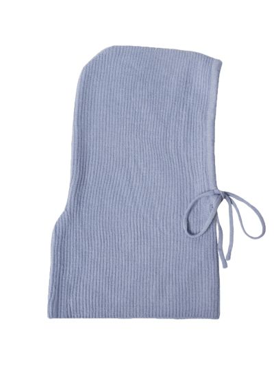 Wolblend balaclava met ribstructuur