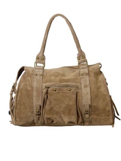 Large suède city bag