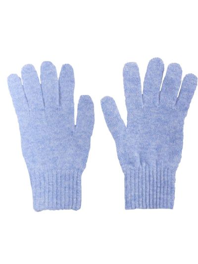 Fijn gebreide lichtblauwe 100% kasjmier handschoenen