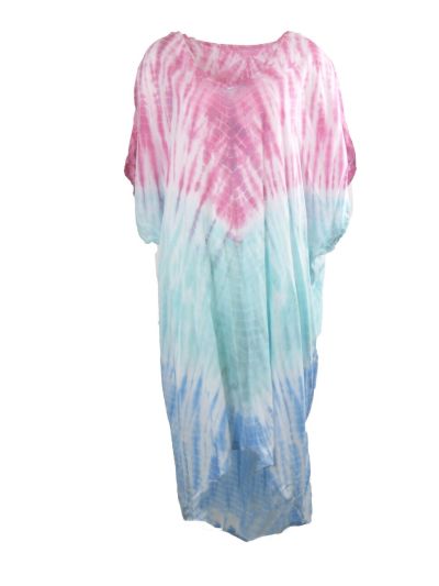 Jurk met tie dye print in roze en mintgroen
