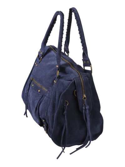 Large suède city bag