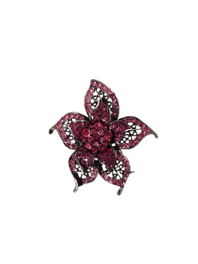 Bloem broche in roze