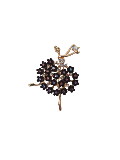 Ballerina broche met bloemenjurk