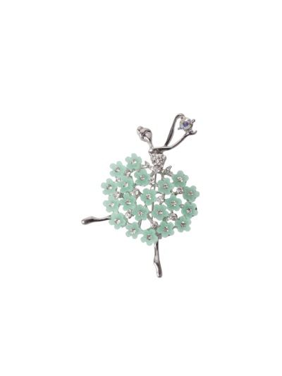 Ballerina broche met bloemenjurk