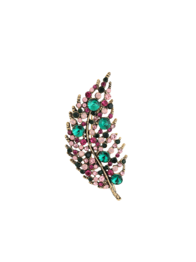 Veer broche belegd met strass