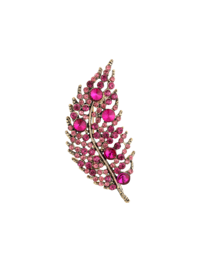 Veer broche belegd met strass