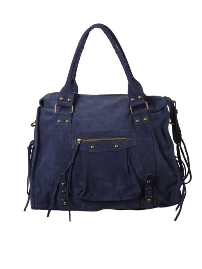 Large suède city bag