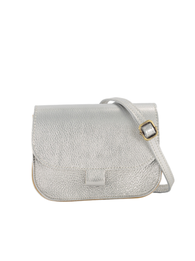 Claire metallic crossbody lederen tas