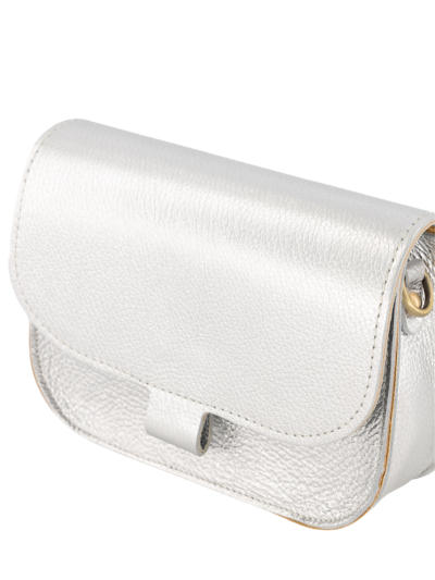 Claire metallic crossbody lederen tas