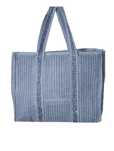 Gewatteerde schoudertas/shopper met kralenborduursel