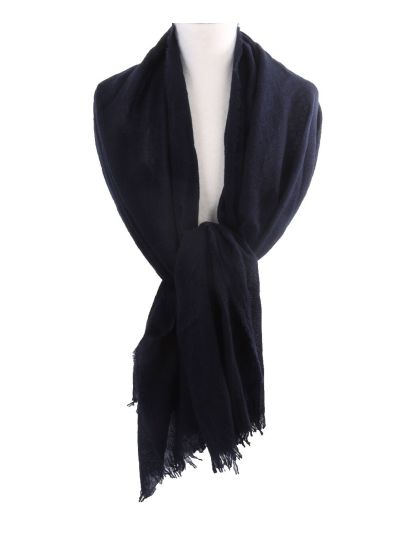 Marineblauwe stola/sjaal van 100% kasjmier