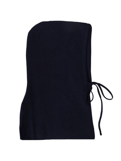 Wolblend balaclava met ribstructuur
