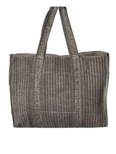 Gewatteerde schoudertas/shopper met kralenborduursel