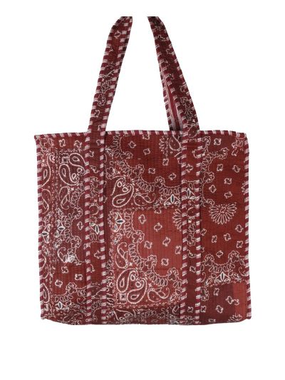 Gewatteerde shopper tas met bandana print
