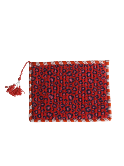Gewatteerde etui met luipaardprint