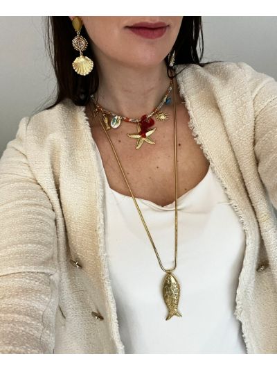 Lange ketting met grote vis
