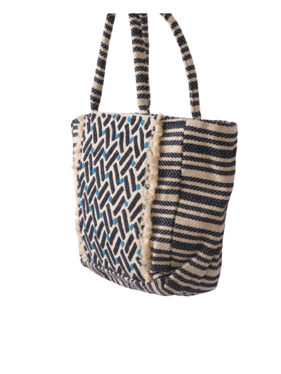 Geweven shopper met kralen