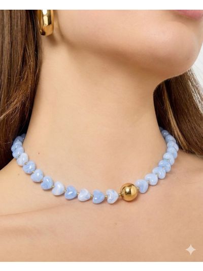 Hartjes ketting met goud detail