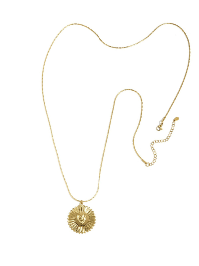 Goudkleurig lange ketting met bedel