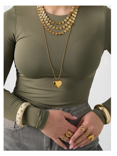 Goudkleurige ketting met hart