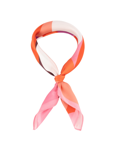 Zijden sjaaltje met grafisch design in roze