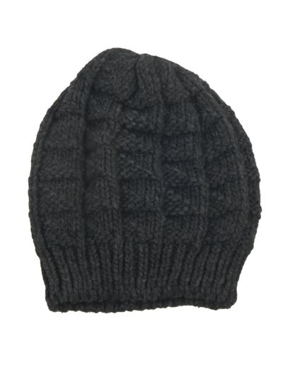 Wol-alpaca blend muts in donkergrijs