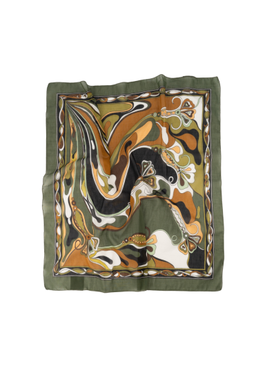 Zijde-blend sjaal met abstracte print