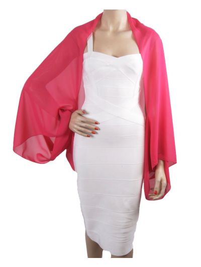 Bolero stola in hardroze van crêpe voile