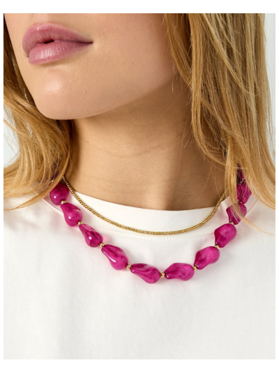 Liv kralenketting in hardroze