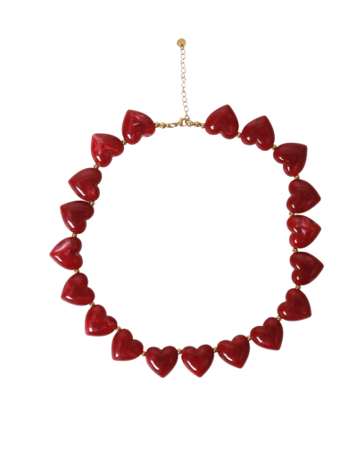 Kralenketting met XL hartjes