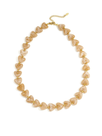 Hartjes kralenketting met marmer effect