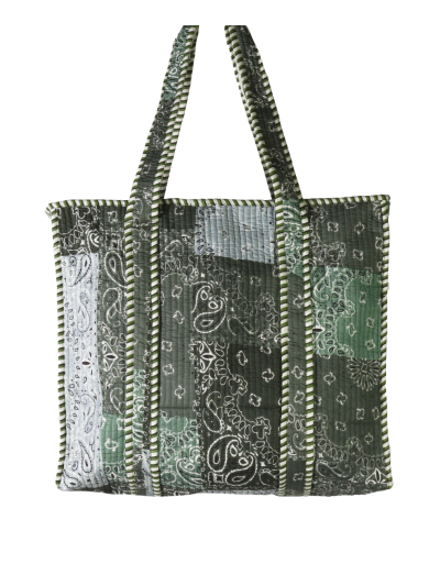 Gewatteerde shopper tas met bandana print