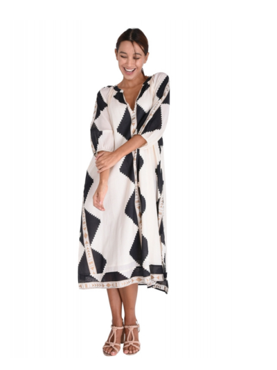 Katoenen jurk met ikat print