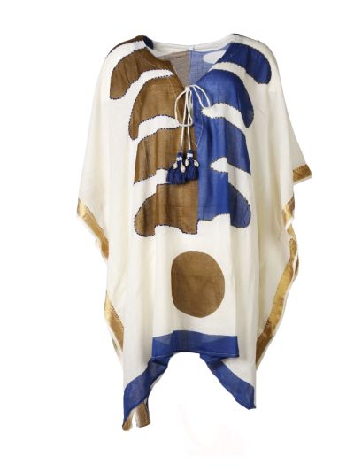 Katoenen kaftan met V-hals