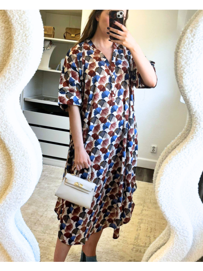 Katoenen kaftan jurk met bloemenprint