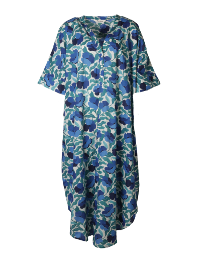 Lange katoenen kaftan met bloemenprint
