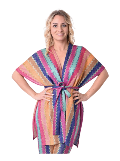 Korte kimono met zigzag patroon