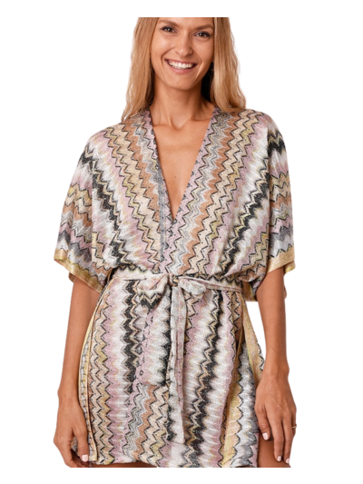 Korte kimono met zigzag patroon