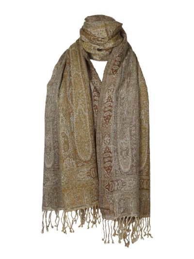 Kasjmier pashmina sjaal met geweven paisley