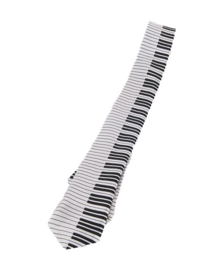 Extra smalle stropdas met klavier print