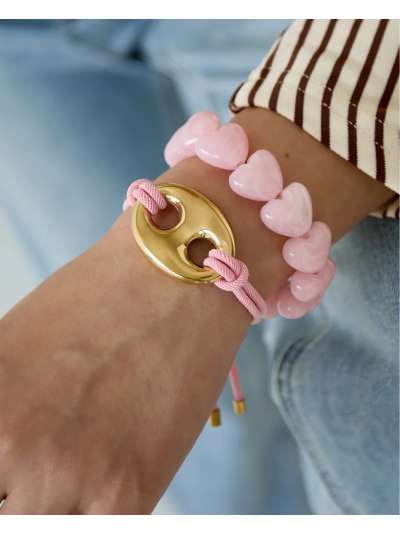 Chunky hartjes armband met marmer effect