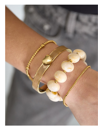 Flore armband met natuursteenlook