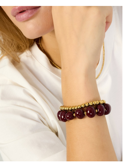 Flore armband met natuursteenlook