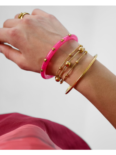 Armband met vergulde bolletjes