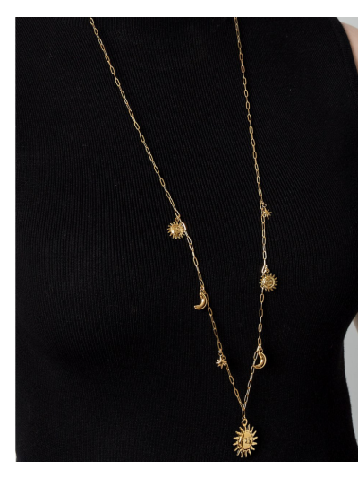 Zon en maan lange schakelketting
